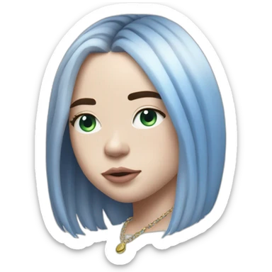 Billie eilish chanteuse 2018 cheveux bleus sticker