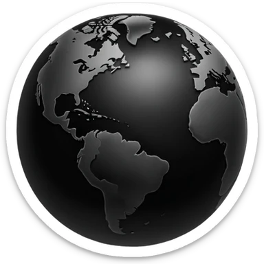 Silhouette of a  globe sticker