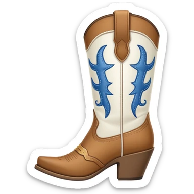 Cowgirl white boot outline sticker