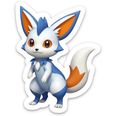 Victini-Meowstic-Buizel-Zangoose-Fakémon-hybrid-creature (full body)  sticker