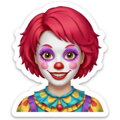 Clown woman sticker