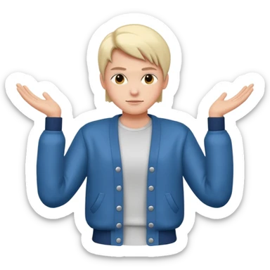 cool person shrug pose sticker