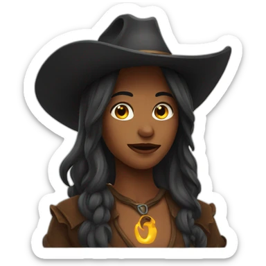 cowboy witch sticker