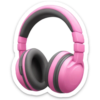 Pink headphones  sticker