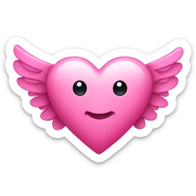 Pink heart with wings sticker