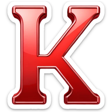 Red chain link logo in the shape of the letter K sticker