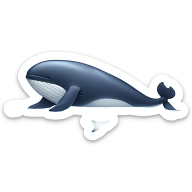 Whale massaging a cat  sticker