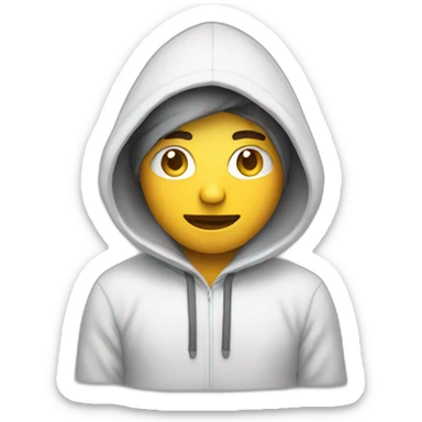 emoji  programmer with four hands in hoodie sticker