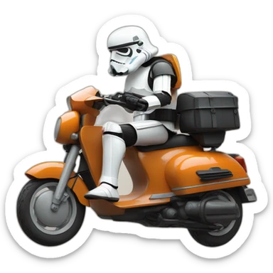 stromtrooper riding an italian moped sticker
