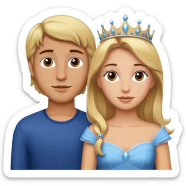 Blonde Passenger princess with boyfriend with brown hair sticker