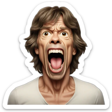 Mick Jagger screaming sticker