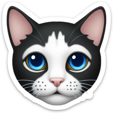 Esqueleto-gato-negro-ojos azules sticker