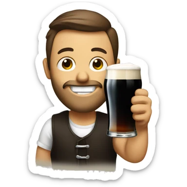 Smiley drinking a pint of Guinness  sticker