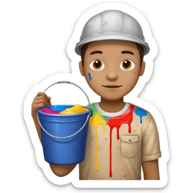 Poster Paster + bucket, Street Artist. sticker