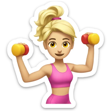 Chica rubia haciendo gimnasia sticker