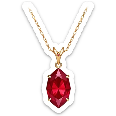 ruby pendant pulsing with cosmic light, like a phoenix’s spark sticker