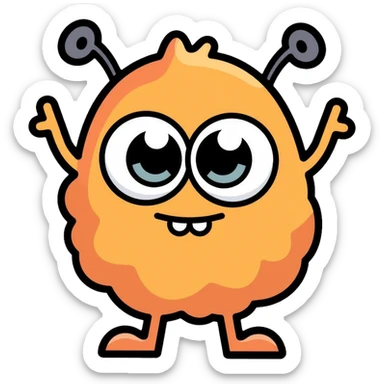 digital monster creature with big eyes and distinctive features sticker