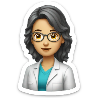 Fille qui étudie de la physique chimie  sticker