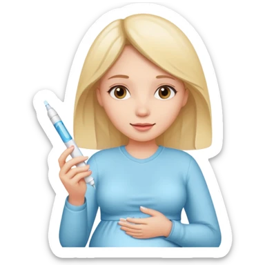 Girl holding a positive pregnancy test sticker