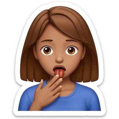 Girl with brown hair choking  sticker