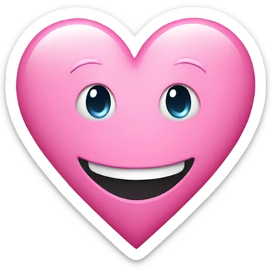 Pink heart with smile sticker