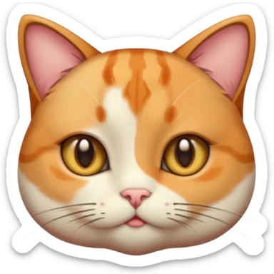 calico cat with cute slim face, small head, hazel eyes, and short but chubby body sticker