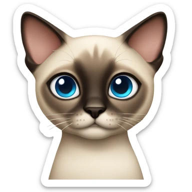 Cross eyed cute Siamese cat sticker