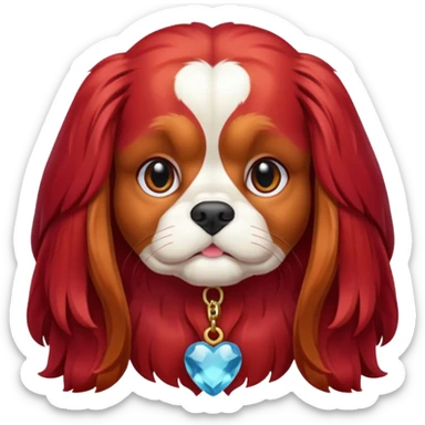 ruby colored king charles cavalier sticker