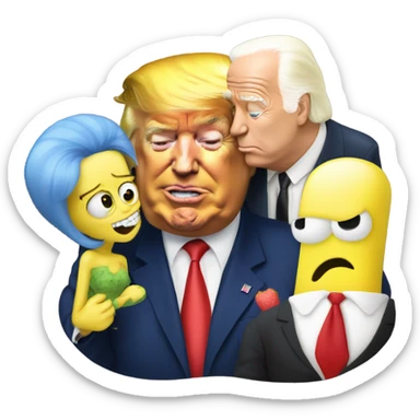 Donald trump kissing Joe biden spnofe bob watching sticker
