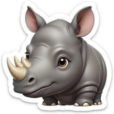 cinematic-noble-baby rhinoceros-portrait-emoji,-poised-and-regal,-with-a-massive,-powerful-build-and-a-thick,-deep-set-soulful-piercing-eyes,-simplified-yet-sharp-and-sophisticated-features,-highly-detailed, large eyes sticker