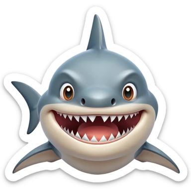 funny shark character in the style of Italian memes, expressive face, comical sticker