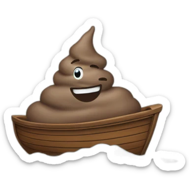 A poop on a boatin the air sticker