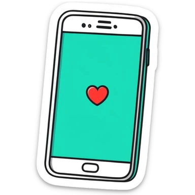 smartphone with a big heart sticker