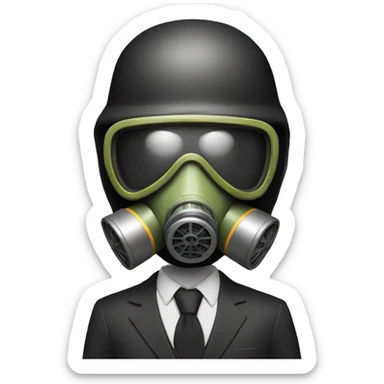 Suit man with gas mask sticker