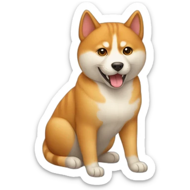 a cat with a shiba inu sticker