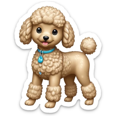 perrito caniche secando el pelo sticker