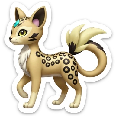 Elegant Pretty Beautiful Divine Furry Realistic  Meloetta-Noibat-Gatomon-Liepard-Pokémon-Digimon-Fakémon-fusion-hybrid-creature sticker