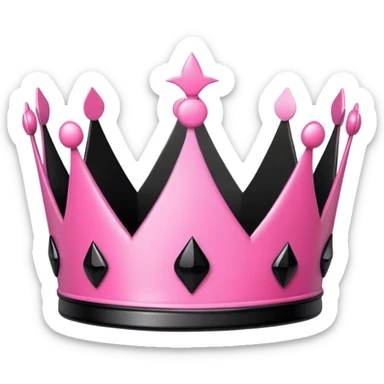 Pink and black crown sticker