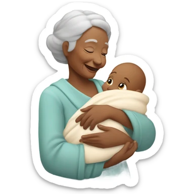 New baby and grandma  sticker