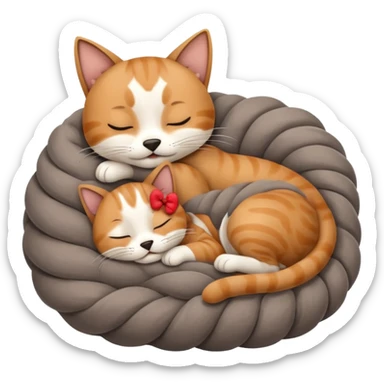Cat and Dog sleep sticker