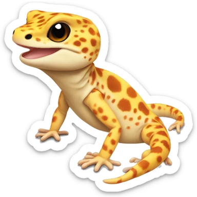 leopard gecko yellow and orange sticker