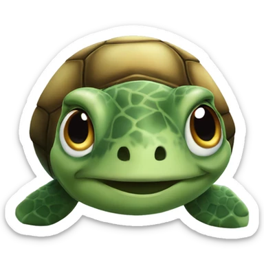 Sea turtle with disturbed look on his face  sticker