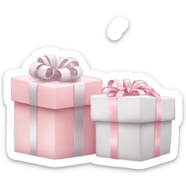 Light pink Christmas gifts under a white Christmas tree  sticker