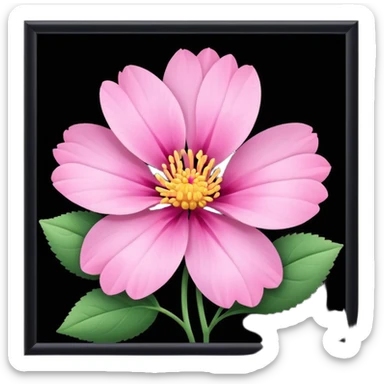 pink girly framed flower picture sticker