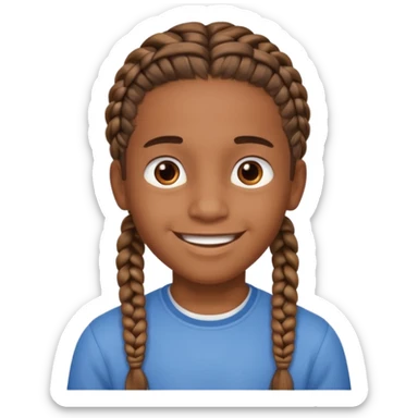 Un chico moreno con trenzas sticker