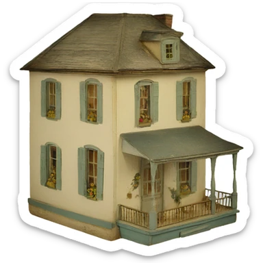 antique french dollhouse sticker