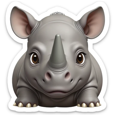 cinematic-noble-baby rhinoceros-portrait-emoji,-poised-and-regal,-with-a-massive,-powerful-build-and-a-thick,-deep-set-soulful-piercing-eyes,-simplified-yet-sharp-and-sophisticated-features,-highly-detailed, large eyes sticker
