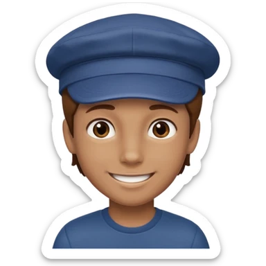 Un niño con gorra pelo castaño  sticker