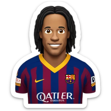 Ronaldinho Face with jersey of Football Club Barcelona sticker