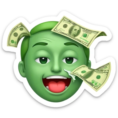 🤑 Money-Mouth Face Emoji, but vomiting instead of a tongue sticking out
 sticker